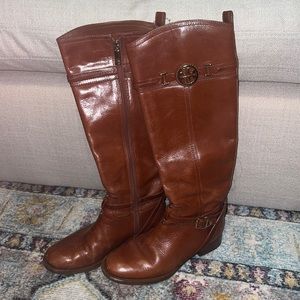 Tory Burch Calista riding boots with gold detail